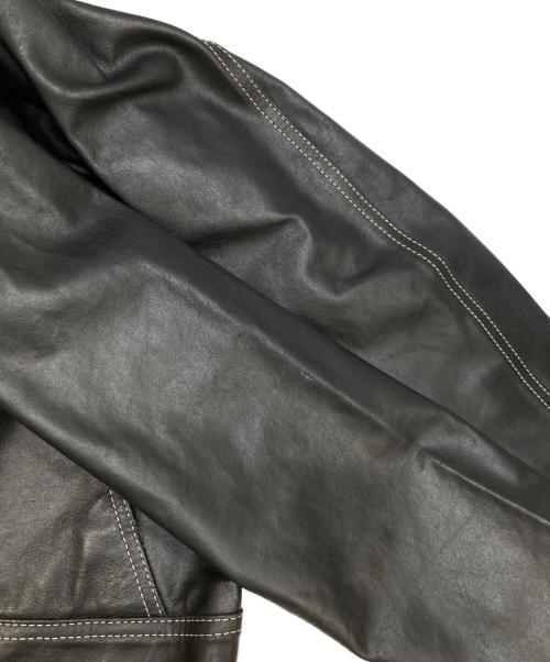PLEIN SUD JEANS（プレインスッドジーンズ）PLEIN SUD JEANS (プレインスッドジーンズ) ホワイトステッチレザージップジャケット ブラック サイズ:40の古着・服飾アイテム