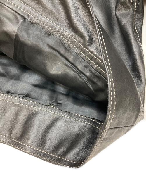 PLEIN SUD JEANS（プレインスッドジーンズ）PLEIN SUD JEANS (プレインスッドジーンズ) ホワイトステッチレザージップジャケット ブラック サイズ:40の古着・服飾アイテム