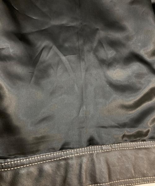 PLEIN SUD JEANS（プレインスッドジーンズ）PLEIN SUD JEANS (プレインスッドジーンズ) ホワイトステッチレザージップジャケット ブラック サイズ:40の古着・服飾アイテム
