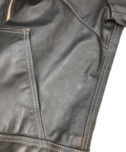 PLEIN SUD JEANS（プレインスッドジーンズ）PLEIN SUD JEANS (プレインスッドジーンズ) ホワイトステッチレザージップジャケット ブラック サイズ:40の古着・服飾アイテム