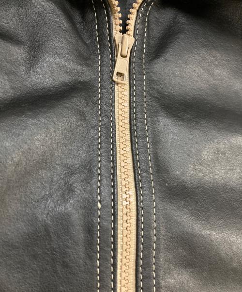 PLEIN SUD JEANS（プレインスッドジーンズ）PLEIN SUD JEANS (プレインスッドジーンズ) ホワイトステッチレザージップジャケット ブラック サイズ:40の古着・服飾アイテム