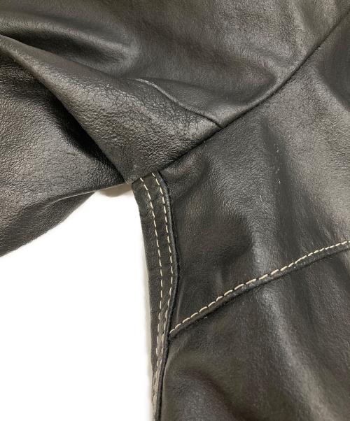 PLEIN SUD JEANS（プレインスッドジーンズ）PLEIN SUD JEANS (プレインスッドジーンズ) ホワイトステッチレザージップジャケット ブラック サイズ:40の古着・服飾アイテム
