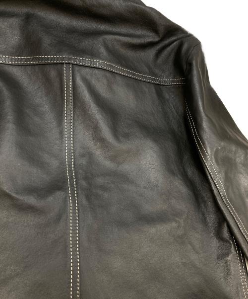PLEIN SUD JEANS（プレインスッドジーンズ）PLEIN SUD JEANS (プレインスッドジーンズ) ホワイトステッチレザージップジャケット ブラック サイズ:40の古着・服飾アイテム
