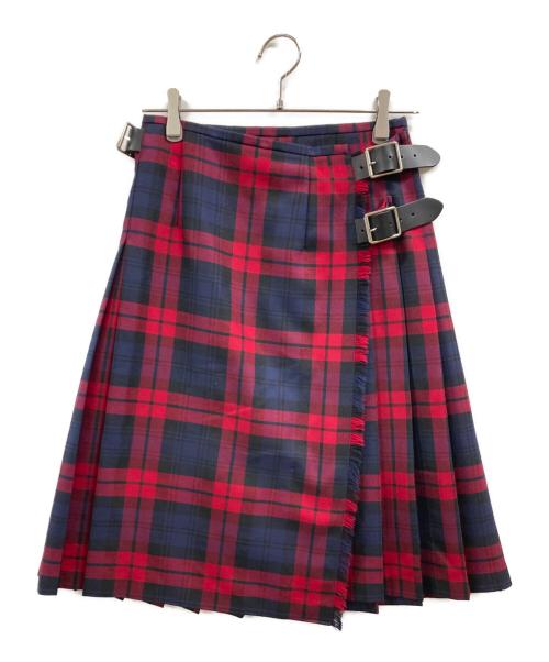 O'NEIL OF DUBLIN（オニールオブダブリン）O'NEIL OF DUBLIN (オニールオブダブリン) チェックラップスカート ブラック×レッド サイズ:US8の古着・服飾アイテム