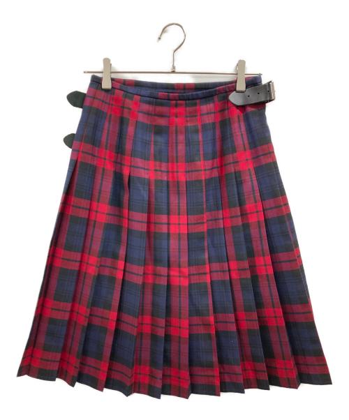 O'NEIL OF DUBLIN（オニールオブダブリン）O'NEIL OF DUBLIN (オニールオブダブリン) チェックラップスカート ブラック×レッド サイズ:US8の古着・服飾アイテム