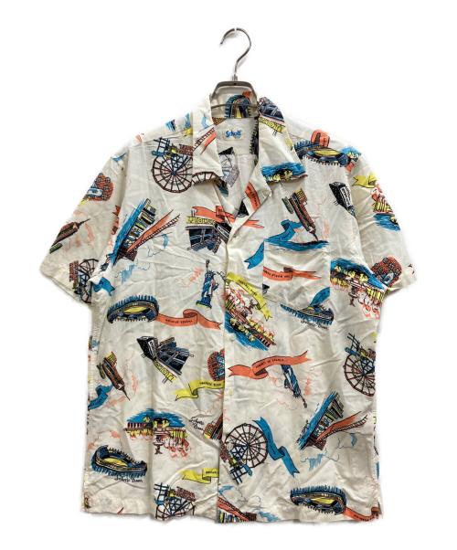 Schott（ショット）Schott (ショット) NEWYORK MAPアロハシャツ ベージュ サイズ:Lの古着・服飾アイテム