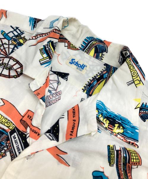 Schott（ショット）Schott (ショット) NEWYORK MAPアロハシャツ ベージュ サイズ:Lの古着・服飾アイテム