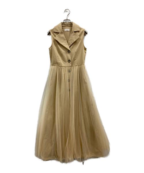 eimy istoire（エイミーイストワール）eimy istoire (エイミーイストワール) hybrid leather tulle spring coat ベージュ サイズ:FREEの古着・服飾アイテム
