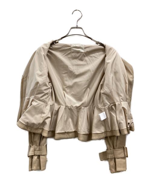 eimy istoire（エイミーイストワール）eimy istoire (エイミーイストワール) hybrid leather tulle spring coat ベージュ サイズ:FREEの古着・服飾アイテム