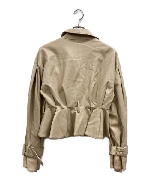 eimy istoire（エイミーイストワール）eimy istoire (エイミーイストワール) hybrid leather tulle spring coat ベージュ サイズ:FREEの古着・服飾アイテム