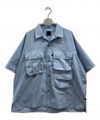DAIWA PIER39ダイワ ピア39）の古着「TECH MULTI TOOL POCKET SHIRT S/S SOLID」｜ブルー