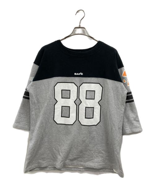 A BATHING APE（アベイシングエイプ）A BATHING APE (アベイシングエイプ) ナンバリングホッケーシャツ グレー サイズ:Lの古着・服飾アイテム