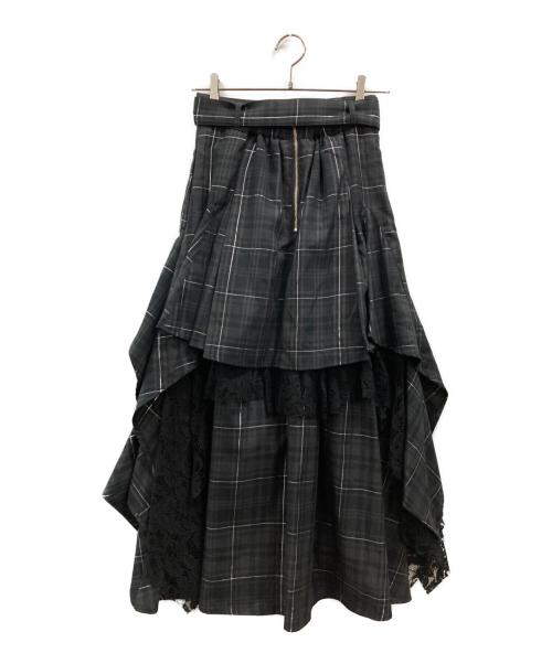 HARE（ハレ）HARE (ハレ) MIXチェックランダムスカート ブラック サイズ:FREEの古着・服飾アイテム