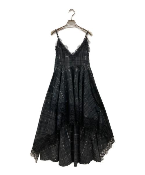 HARE（ハレ）HARE (ハレ) タータンチェックキャミワンピース ブラック サイズ:FREEの古着・服飾アイテム