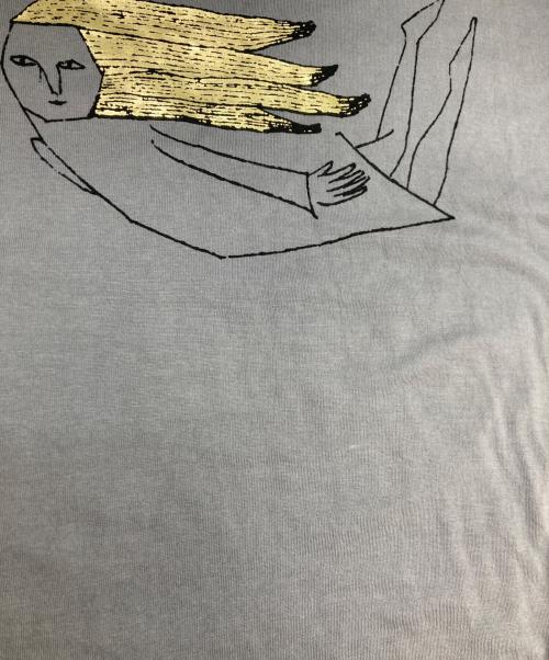 mina perhonen（ミナ ペルホネン）mina perhonen (ミナ ペルホネン) プリントカットソー グレー サイズ:Mの古着・服飾アイテム