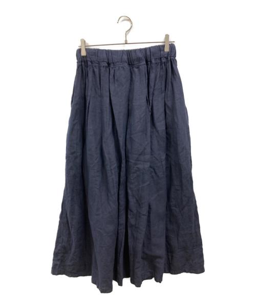 nest Robe（ネストローブ）nest Robe (ネストローブ) リネンタックギャザーマキシスカート ネイビー サイズ:FREEの古着・服飾アイテム