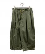 is-nessイズネス）の古着「BALLOON EZ PANTS」｜オリーブ