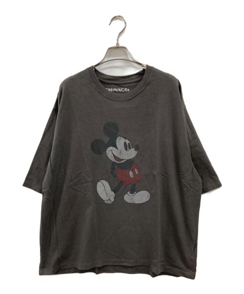 FRAMeWORK（フレームワーク）FRAMeWORK (フレームワーク) DISNEY (ディズニー) MICKEY / BIG T チャコールグレー サイズ:不明(実寸参照)の古着・服飾アイテム