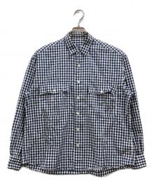 Porter Classic（ポータークラシック）の古着「ROLL UP ギンガムチェックシャツ」｜ネイビー