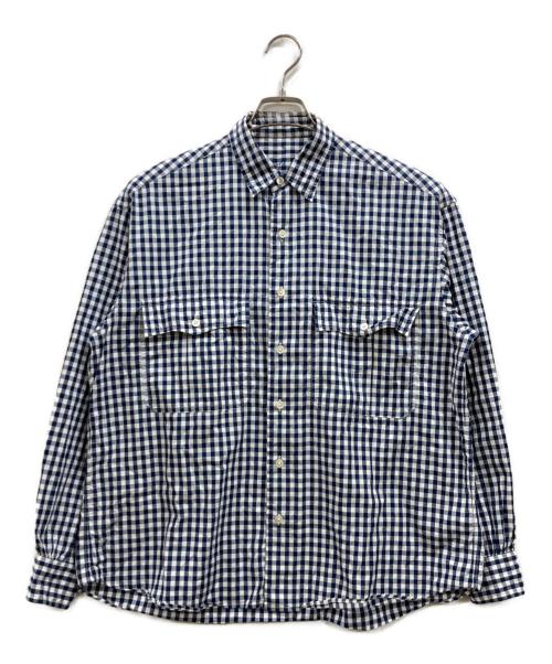 Porter Classic（ポータークラシック）Porter Classic (ポータークラシック) ROLL UP ギンガムチェックシャツ ネイビー サイズ:Sの古着・服飾アイテム
