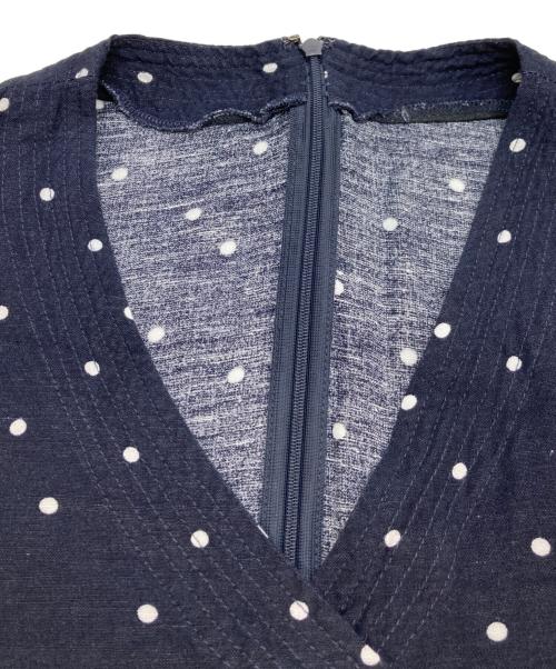 SIMPLICITE（シンプリシテ）SIMPLICITE (シンプリシテ) ドットリネンレーヨンスリーブレスワンピース ネイビー サイズ:Sの古着・服飾アイテム