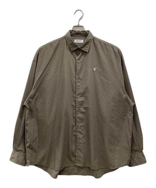 Gymphlex（ジムフレックス）Gymphlex (ジムフレックス) ポリエステルローン レギュラーカラーシャツ オリーブ サイズ:Lの古着・服飾アイテム