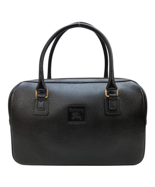 Burberry's（バーバリーズ）Burberry's (バーバリーズ) 中ノヴァチェック柄レザーミニボストンバッグ ブラックの古着・服飾アイテム
