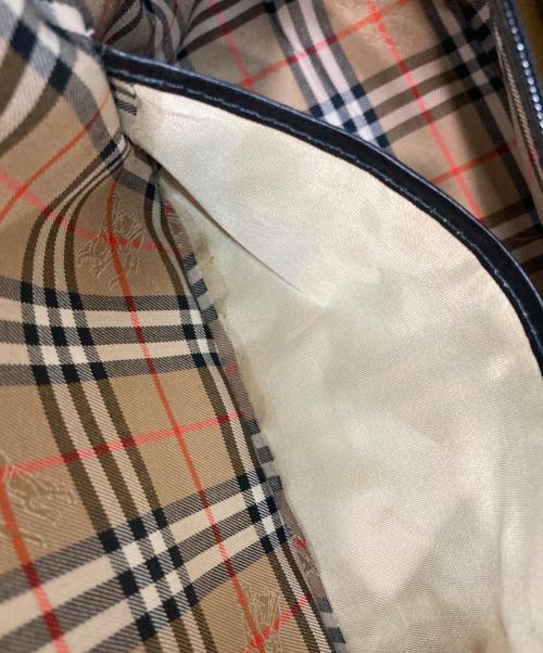 Burberry's（バーバリーズ）Burberry's (バーバリーズ) 中ノヴァチェック柄レザーミニボストンバッグ ブラックの古着・服飾アイテム