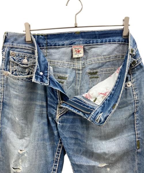 TRUE RELIGION（トゥルー レリジョン）TRUE RELIGION (トゥルー レリジョン) RICKY SUPER T　デニムパンツ　フレアパンツ　USA製 インディゴ サイズ:実寸参照の古着・服飾アイテム