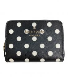 Kate Spade（ケイトスペード）の古着「水玉模様ミニウォレット　財布」｜ブラック×ホワイト