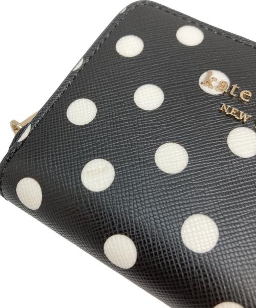 Kate Spade（ケイトスペード）Kate Spade (ケイトスペード) 水玉模様ミニウォレット　財布 ブラック×ホワイト サイズ:実寸参照の古着・服飾アイテム