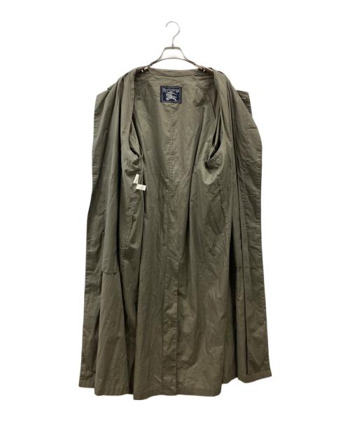 Burberry's（バーバリーズ）Burberry's (バーバリーズ) 比翼ステンカラーコート カーキ サイズ:不明（実寸参照）の古着・服飾アイテム
