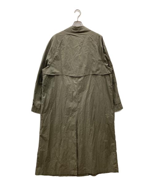 Burberry's（バーバリーズ）Burberry's (バーバリーズ) 比翼ステンカラーコート カーキ サイズ:不明（実寸参照）の古着・服飾アイテム