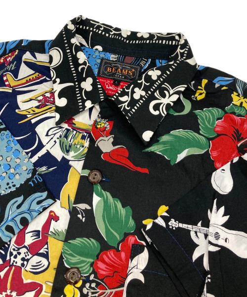 BEAMS PLUS（ビームスプラス）BEAMS PLUS (ビームスプラス) DALE HOPE (デール・ホープ) 別注アロハシャツ ネイビー×ブラック サイズ:Lの古着・服飾アイテム