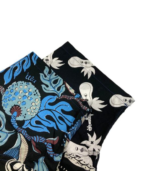BEAMS PLUS（ビームスプラス）BEAMS PLUS (ビームスプラス) DALE HOPE (デール・ホープ) 別注アロハシャツ ネイビー×ブラック サイズ:Mの古着・服飾アイテム