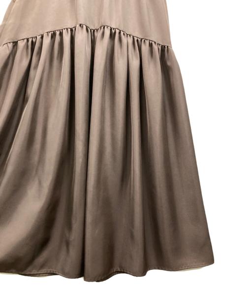UNITED ARROWS（ユナイテッドアローズ）UNITED ARROWS (ユナイテッドアローズ) シルクライク ティアード スカート ブラウン サイズ:36の古着・服飾アイテム