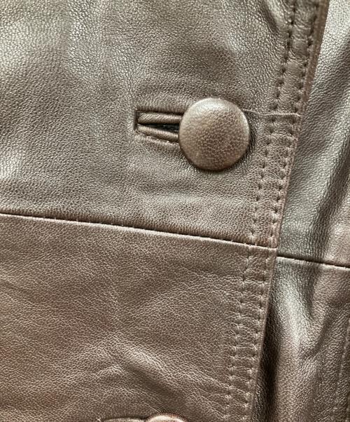 COACH（コーチ）COACH (コーチ) ヘリテージ C ダブル ブレスト レザー トレンチ コート ブラウン サイズ:XSの古着・服飾アイテム