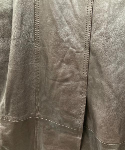 COACH（コーチ）COACH (コーチ) ヘリテージ C ダブル ブレスト レザー トレンチ コート ブラウン サイズ:XSの古着・服飾アイテム