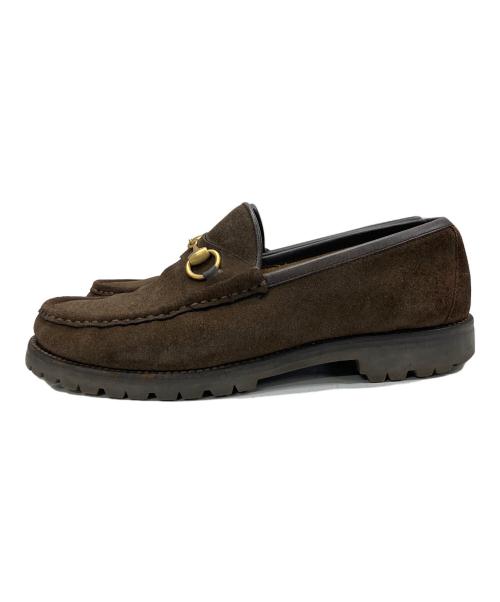 GUCCI（グッチ）GUCCI (グッチ) スウェードホースビットローファー ブラウン サイズ:8の古着・服飾アイテム