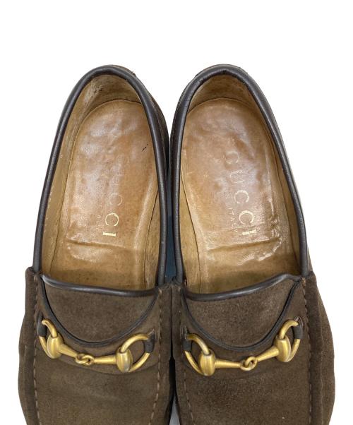 GUCCI（グッチ）GUCCI (グッチ) スウェードホースビットローファー ブラウン サイズ:8の古着・服飾アイテム