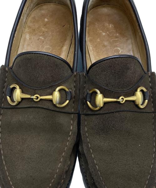 GUCCI（グッチ）GUCCI (グッチ) スウェードホースビットローファー ブラウン サイズ:8の古着・服飾アイテム