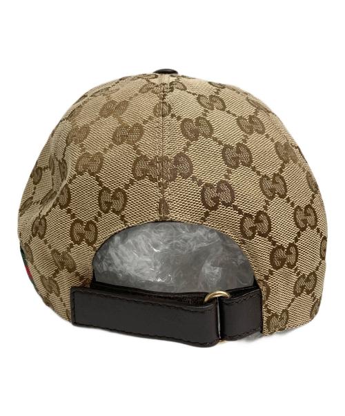 GUCCI（グッチ）GUCCI (グッチ) GGキャンバスベースボールキャップ ベージュ サイズ:不明(実寸参照)の古着・服飾アイテム