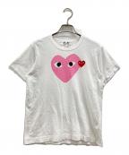 PLAY COMME des GARCONSプレイコムデギャルソン）の古着「Play Double Heart T-Shirts」｜ホワイト