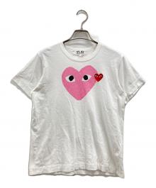 PLAY COMME des GARCONS（プレイコムデギャルソン）の古着「Play Double Heart T-Shirts」｜ホワイト