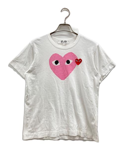 PLAY COMME des GARCONS（プレイコムデギャルソン）PLAY COMME des GARCONS (プレイコムデギャルソン) Play Double Heart T-Shirts ホワイト サイズ:Lの古着・服飾アイテム