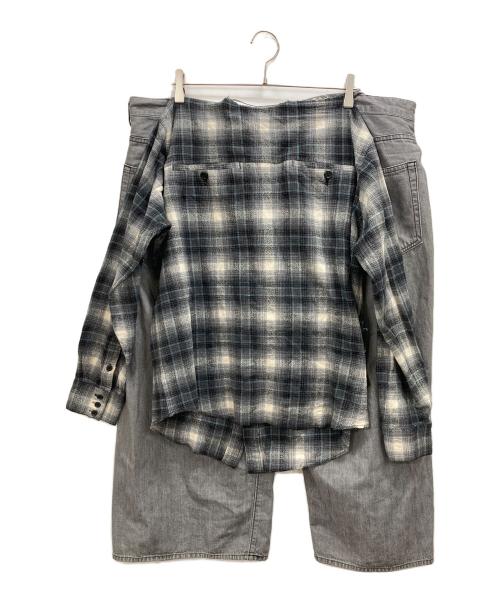 FACETASM（ファセッタズム）FACETASM (ファセッタズム) シャツドッキングデニム グレー サイズ:Lの古着・服飾アイテム