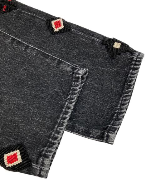 POLO RALPH LAUREN（ポロ・ラルフローレン）POLO RALPH LAUREN (ポロ・ラルフローレン) ネイティブビーズブラックデニムパンツ ブラック サイズ:W25の古着・服飾アイテム