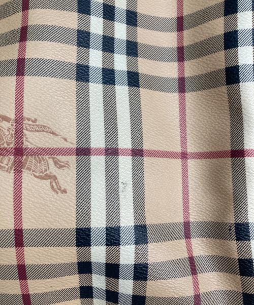 BURBERRY（バーバリー）BURBERRY (バーバリー) Canterbury ノヴァチックハンドバッグ レッド×ベージュの古着・服飾アイテム