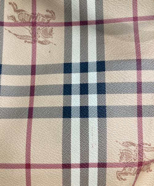 BURBERRY（バーバリー）BURBERRY (バーバリー) Canterbury ノヴァチックハンドバッグ レッド×ベージュの古着・服飾アイテム