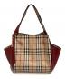 BURBERRY（バーバリー）の古着「Canterbury ノヴァチックハンドバッグ」｜レッド×ベージュ
